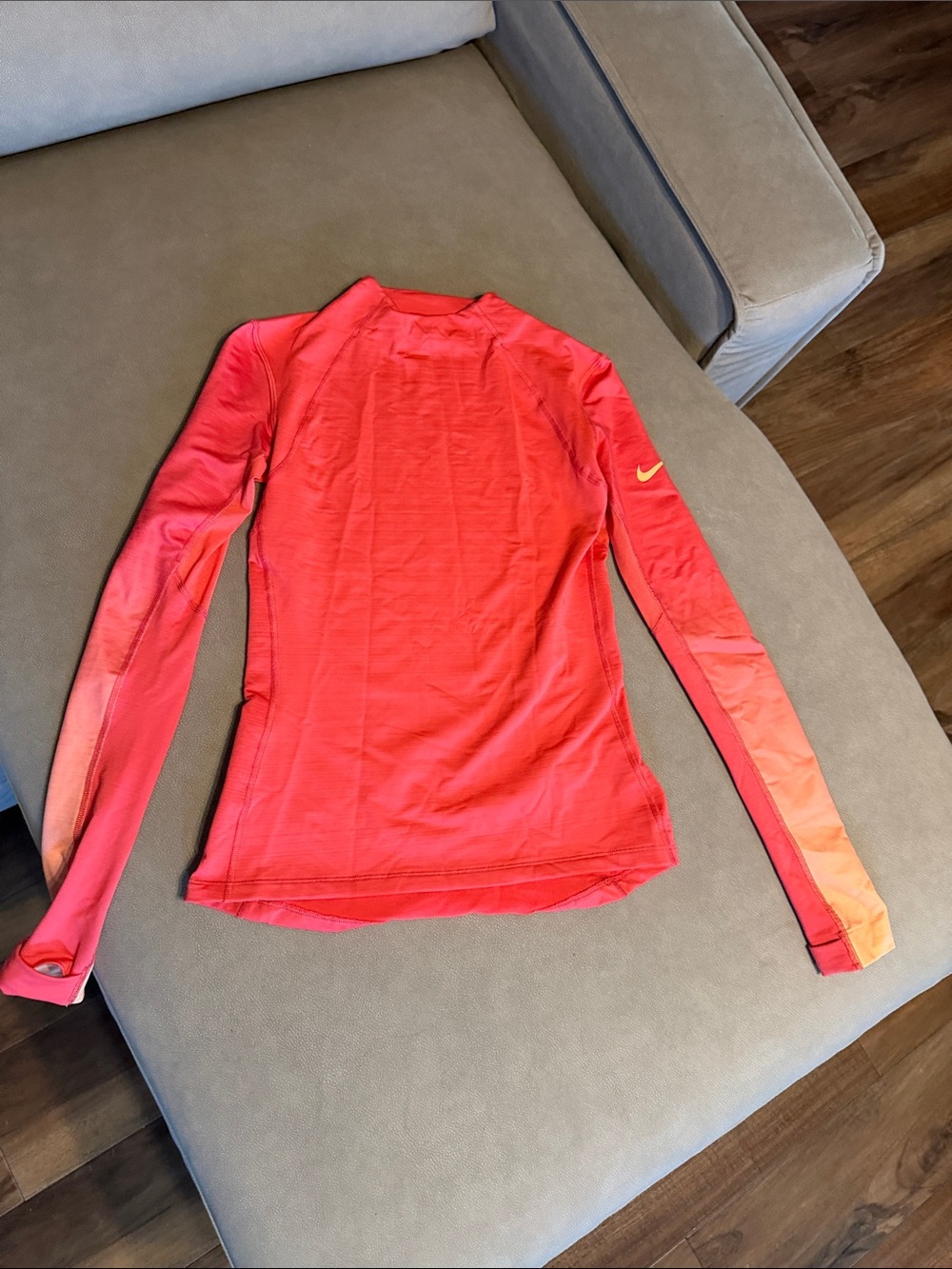 Nike Women’s Long-Sleeve Swim Top - Coral with Peach Sleeves